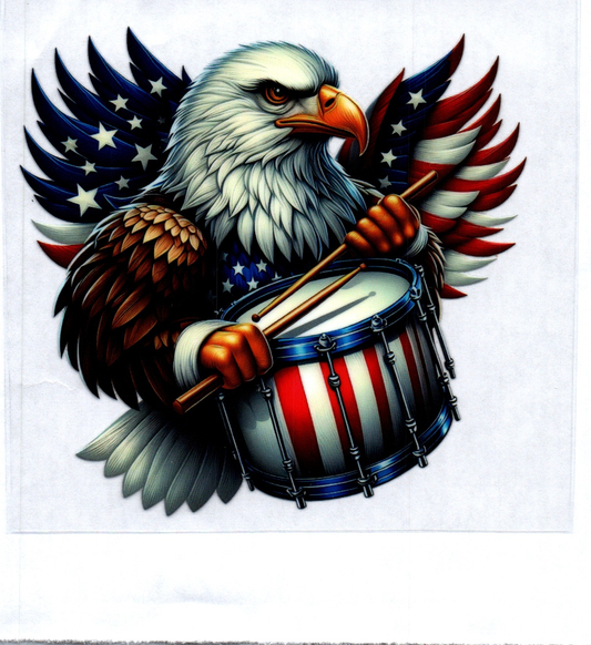 Eagle w/Drum Patriotic Decal