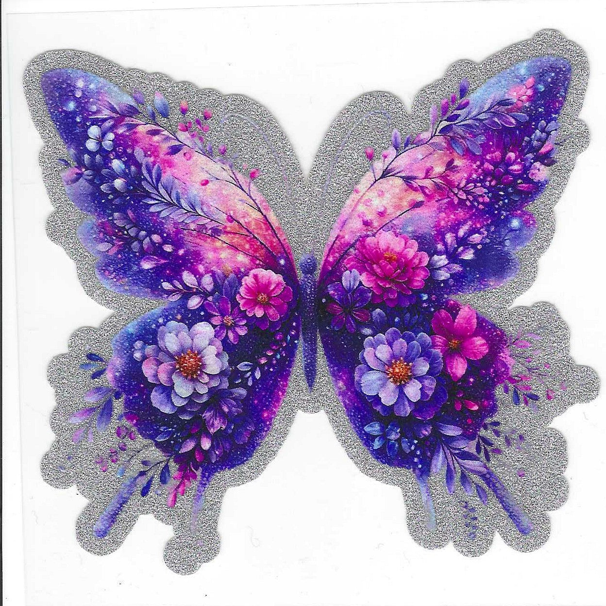 Pink/Purple Butterfly Glitter Decal
