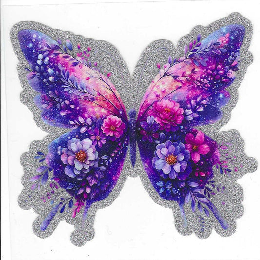 Pink/Purple Butterfly Glitter Decal