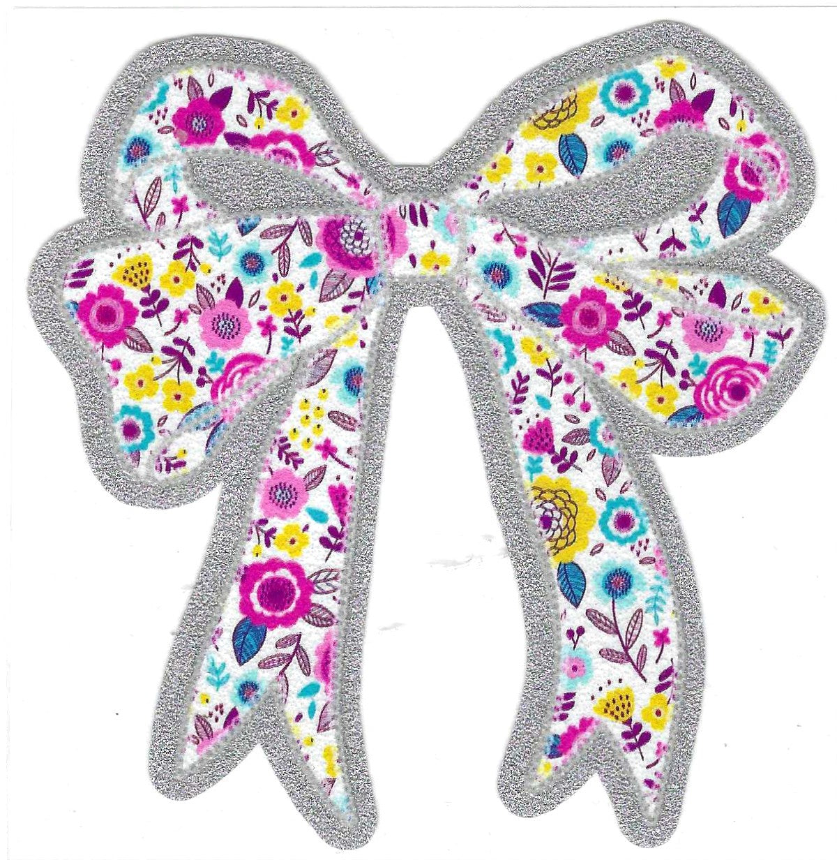 Bow w/ Flowers Glitter Decal 2
