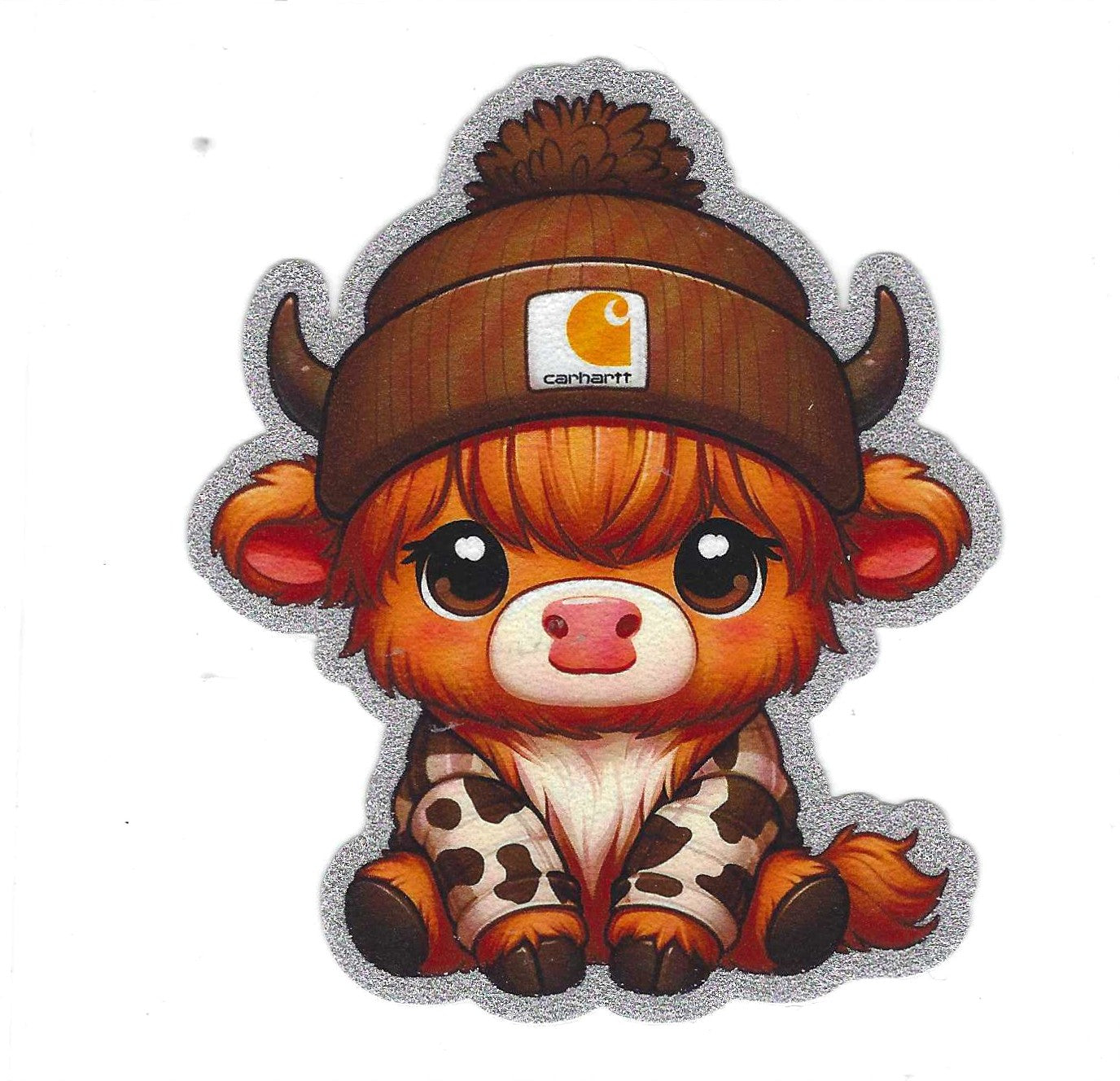C-H Cow Glitter Decal