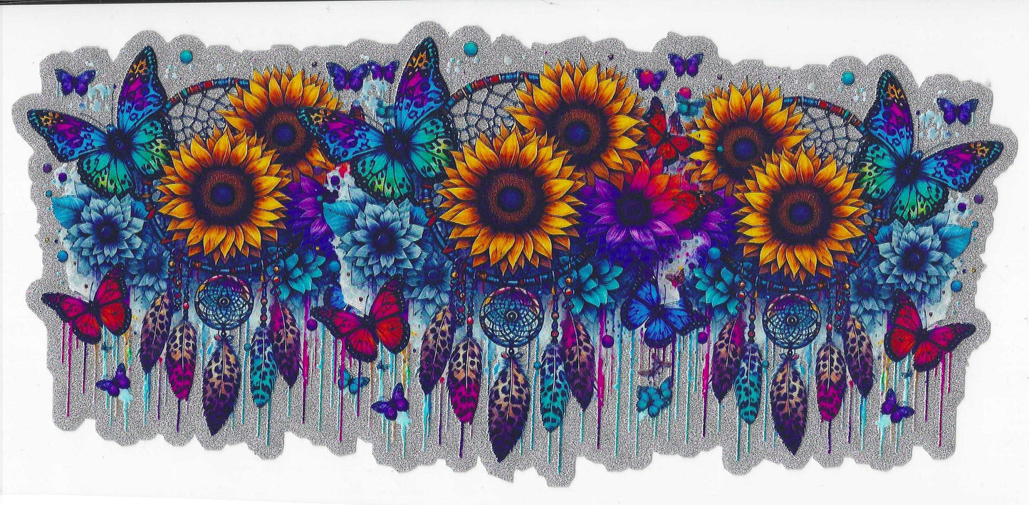 Sunflower and Dream Catcher Band 16oz Glitter