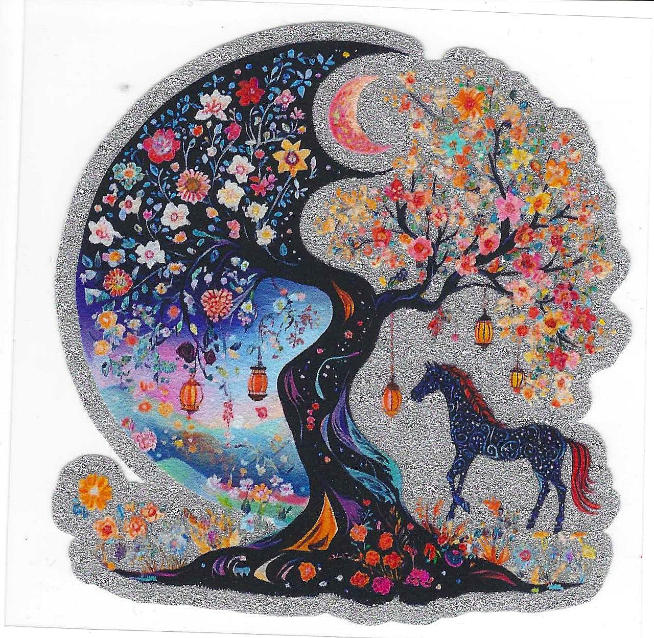 Horse with Tree of Life Glitter Decal