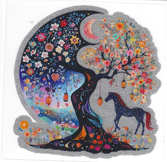 Horse with Tree of Life Glitter Decal