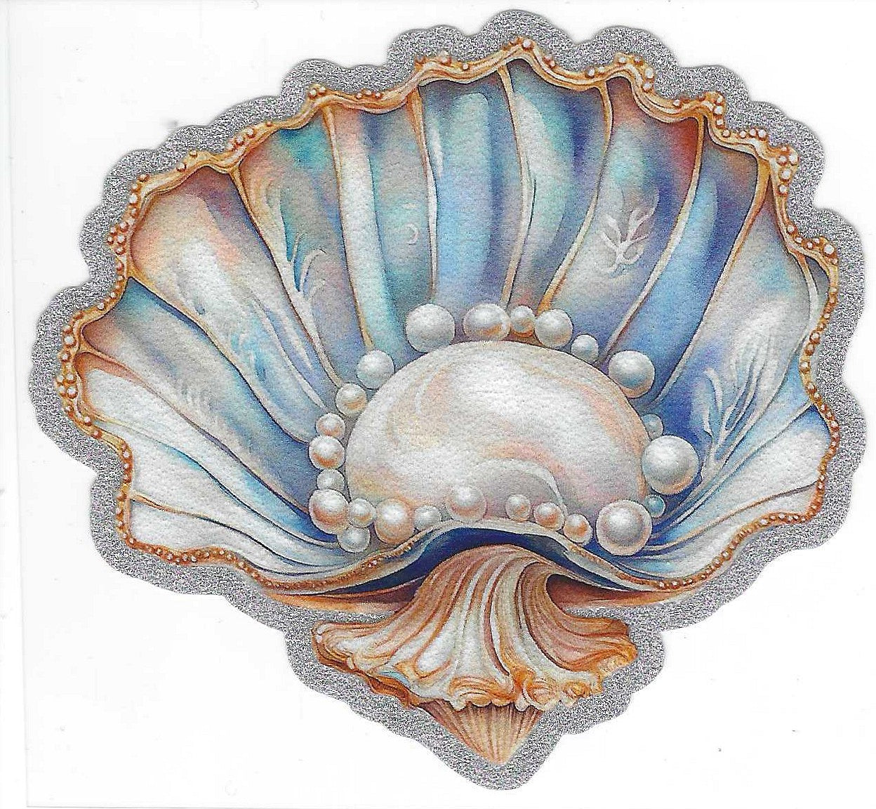 Shell w/ Pearl Glitter Decal