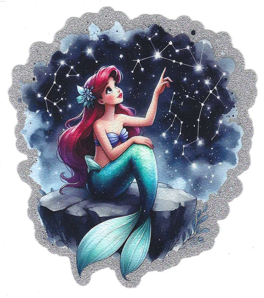 Fish Girl Glitter Decal
