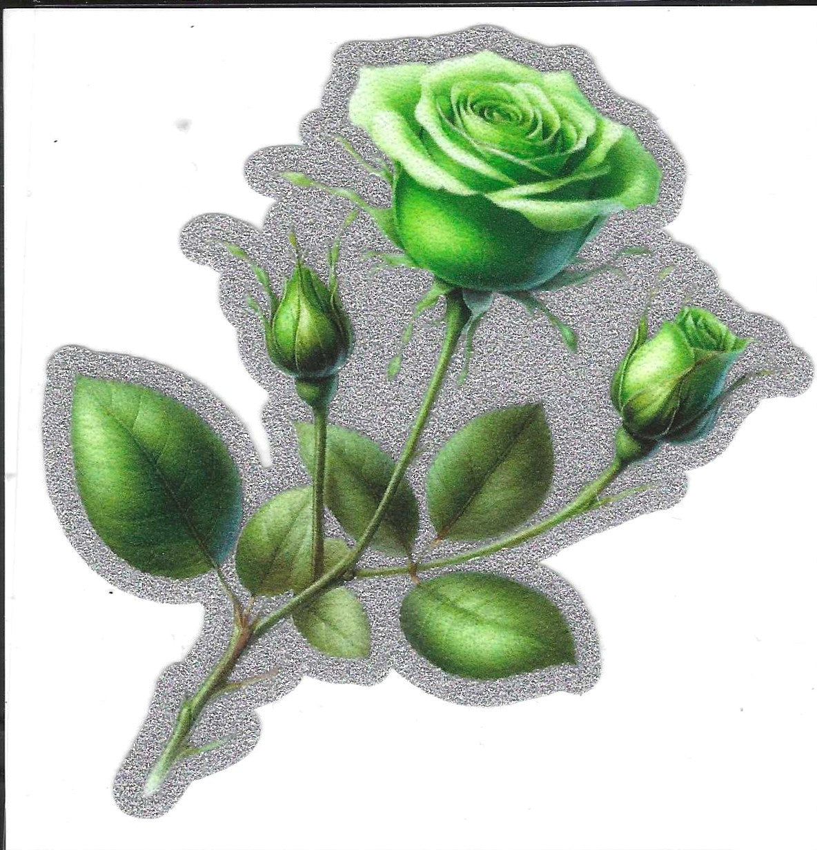 Mint Green Rose Glitter Decal
