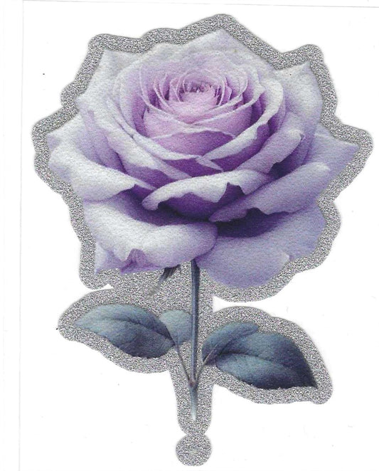 Lavender Rose Glitter Decal