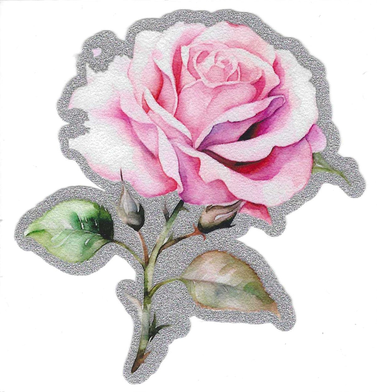 Pink Rose 2 Glitter Decal