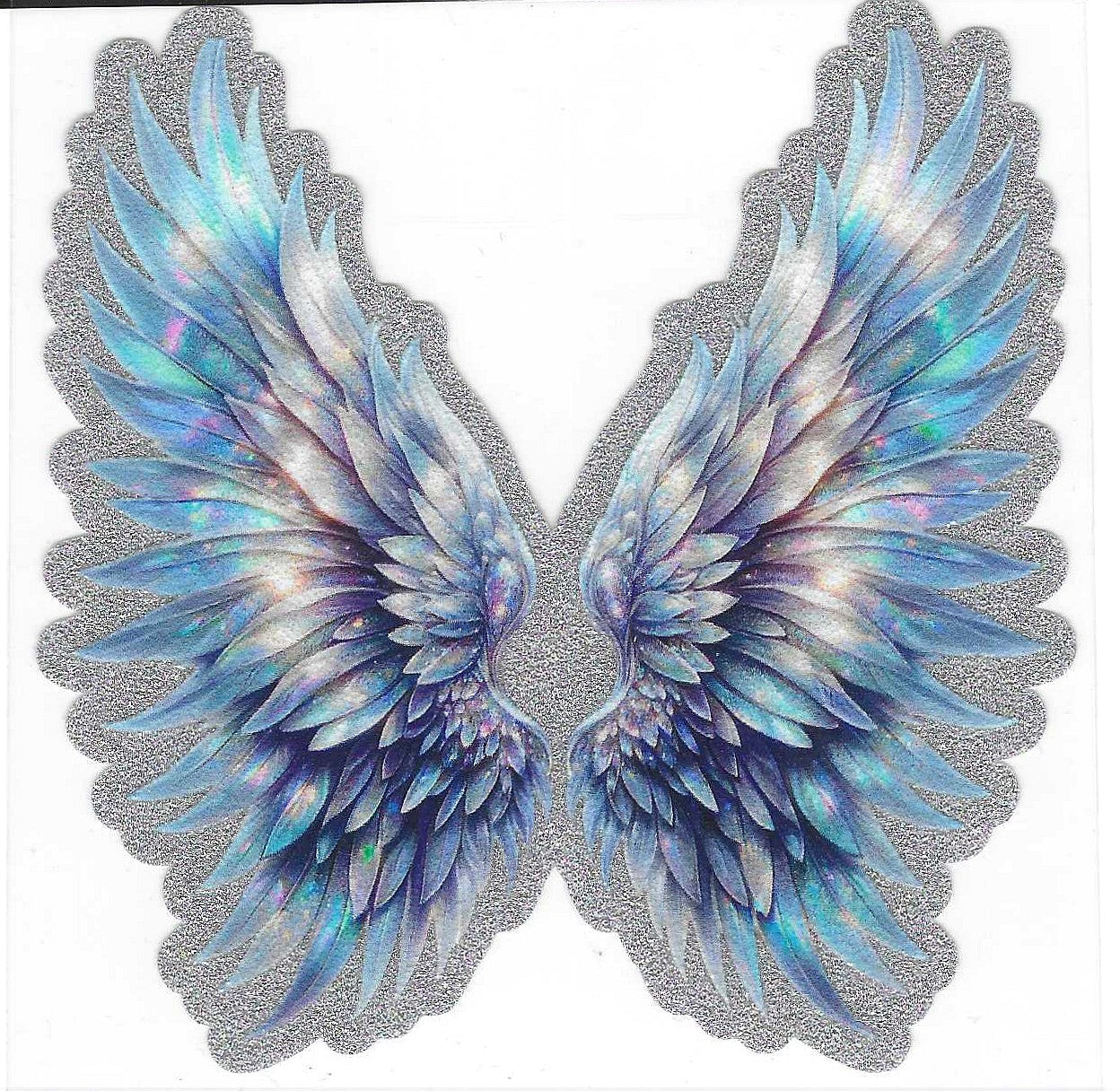 Blue Wings Glitter Decal