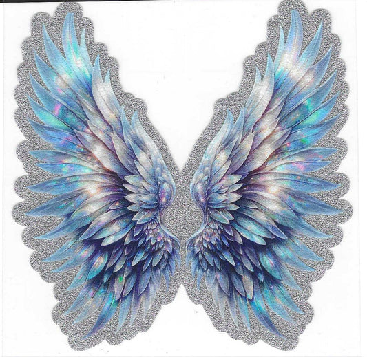 Blue Wings Glitter Decal