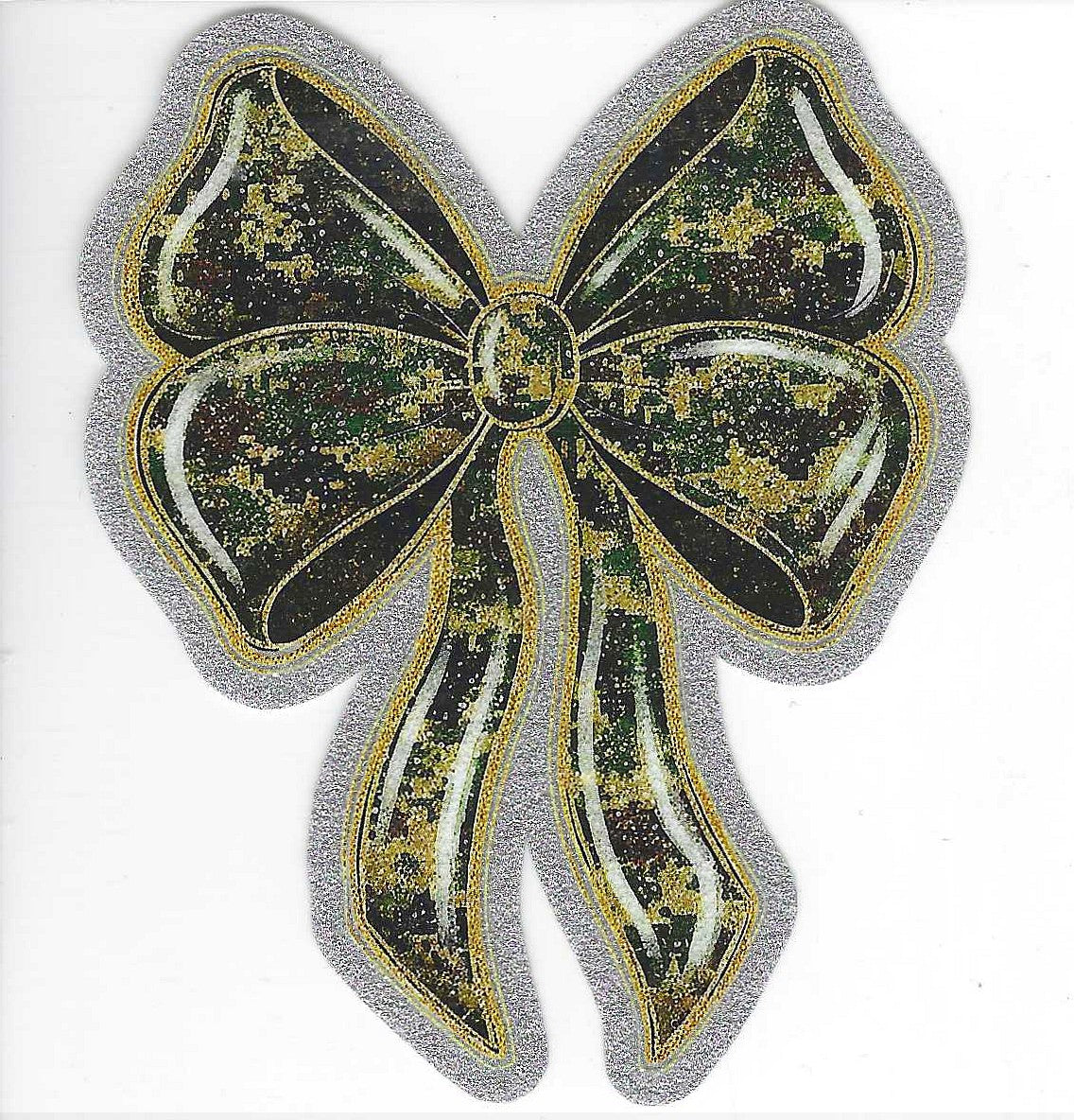 Camo Bow Flag Glitter Decal