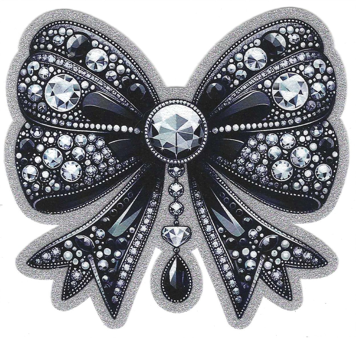Black Diamond Bow Glitter Decal