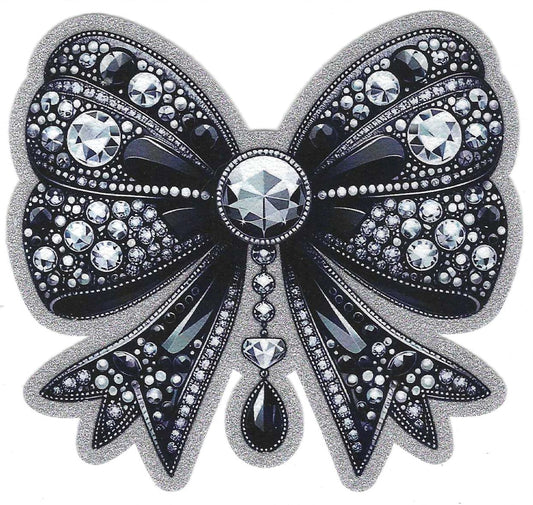 Black Diamond Bow Glitter Decal