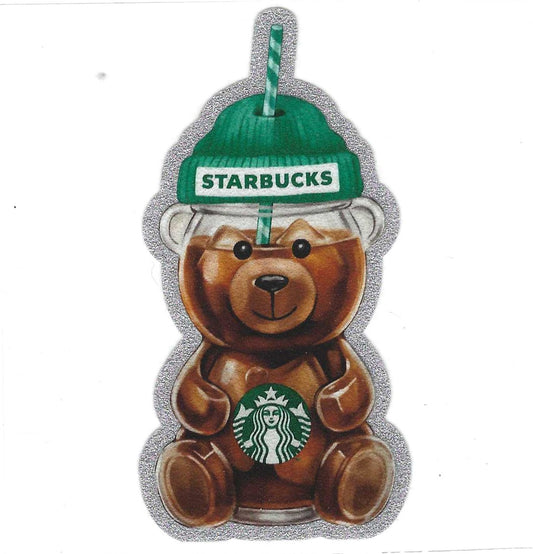 Coffee Bear 2 Glitter Decal