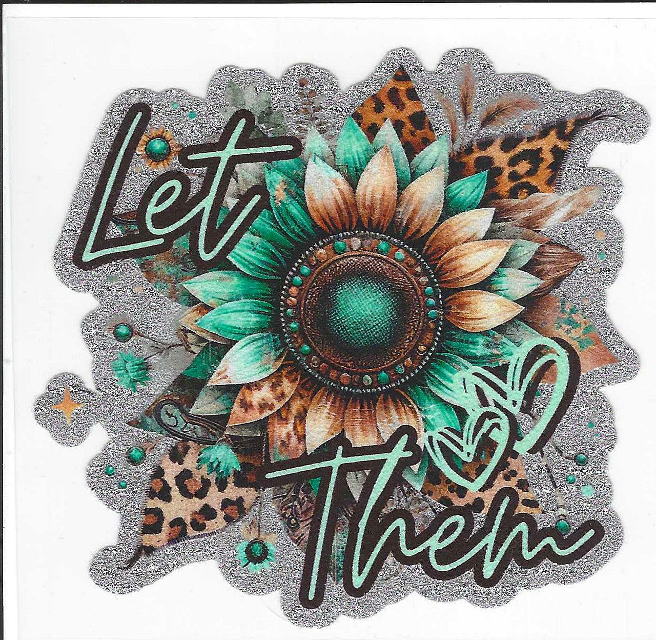 Teal Let Them Glitter Decal