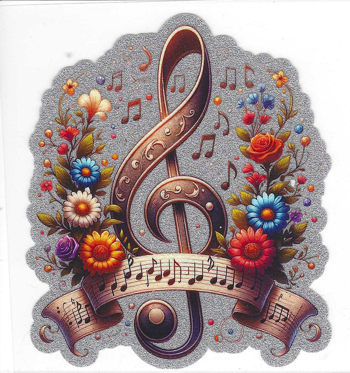 Music Note Glitter Decal