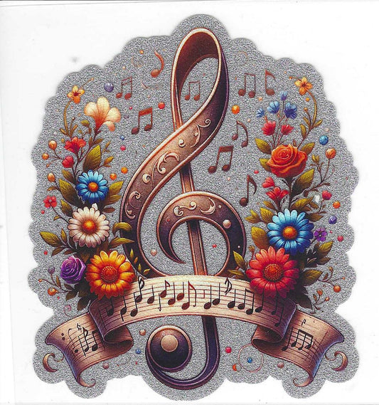 Music Note Glitter Decal