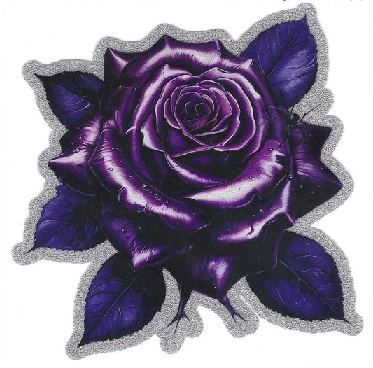 Purple Rose 2 Glitter Decal