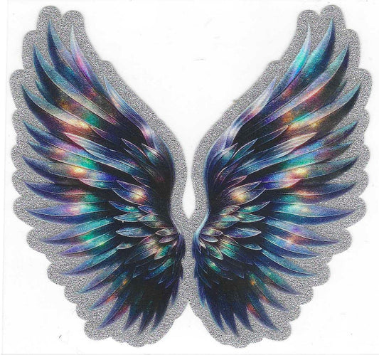 Black Wings Glitter Decal