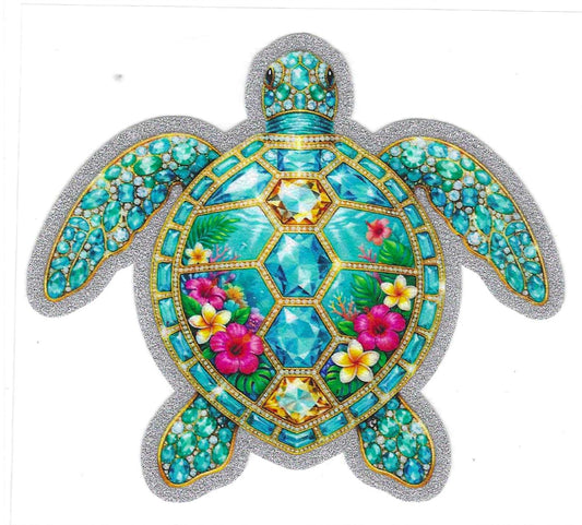 Jeweled Turtle Glitter Decal
