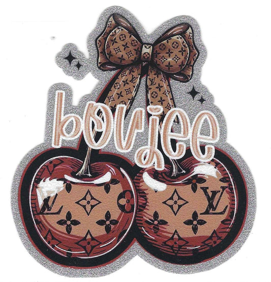 L-V Boujee Cherries Glitter Decal