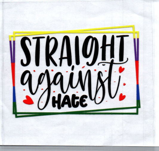 Straight against hate Pride Decal