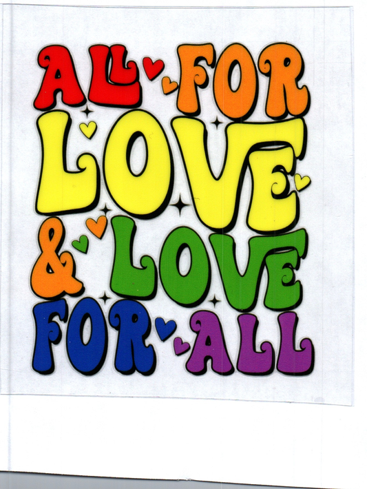 All for Love Pride Decal