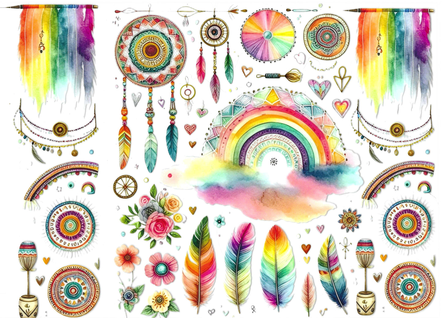 Rainbow Dreamcatcher Element 11 x 9