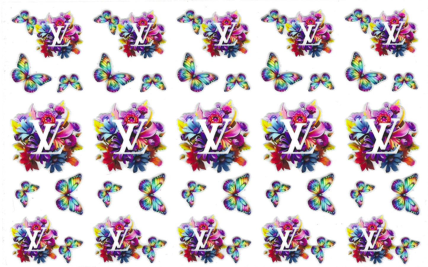 Rainbow Designer L-V w/ Butterflies Pen Wraps