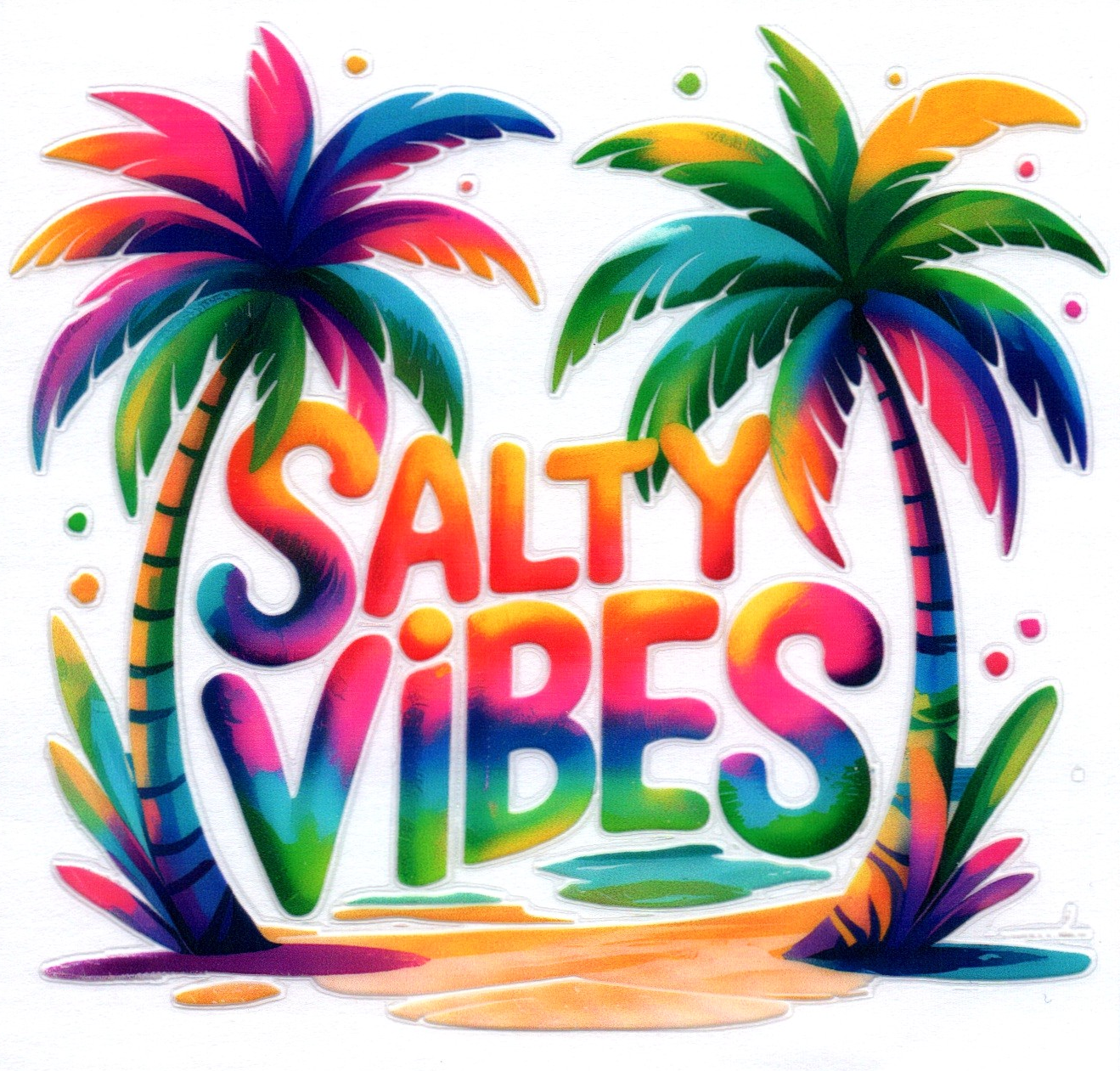 Rainbow Salty Vibes Decal