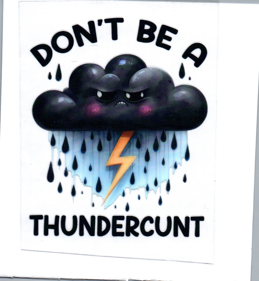Don't be a Thundercunt Sassy Decal 14B