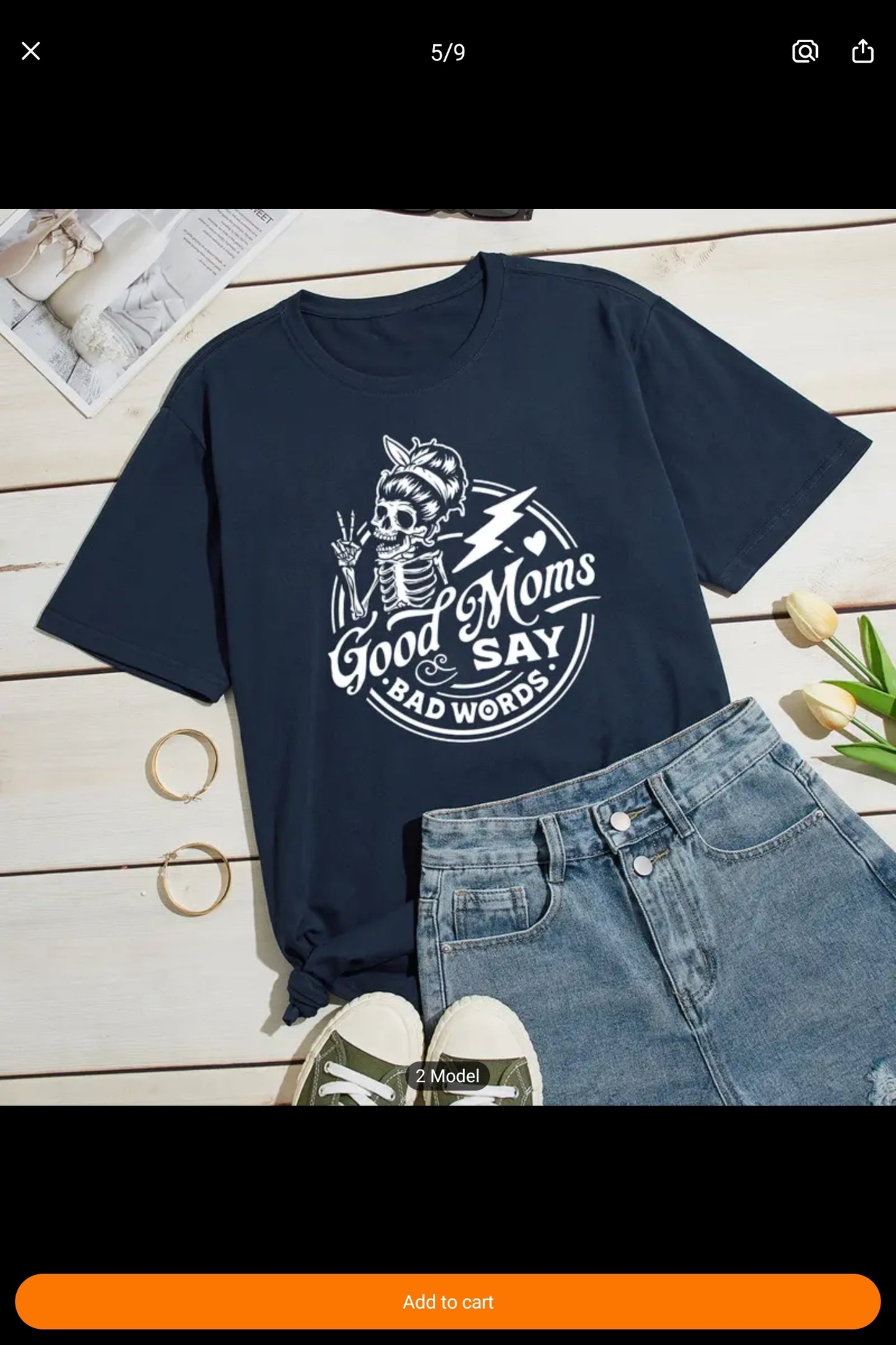 GOOD MOM`S SAY BAD WORDS T-SHIRT (white lettering)