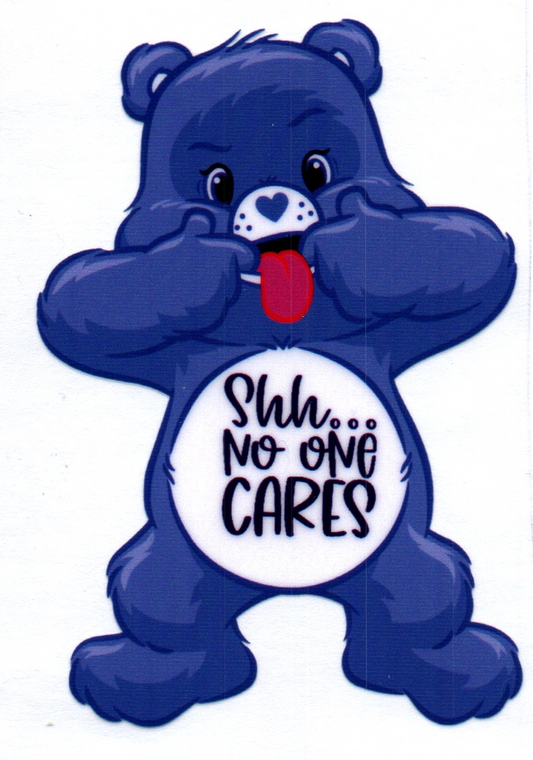Shh... No One Cares Swear Bear Decal 1