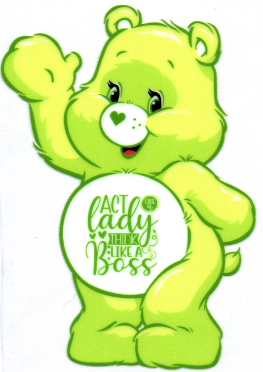 Act like a lady think like a Boss Swear Bear Decal 17