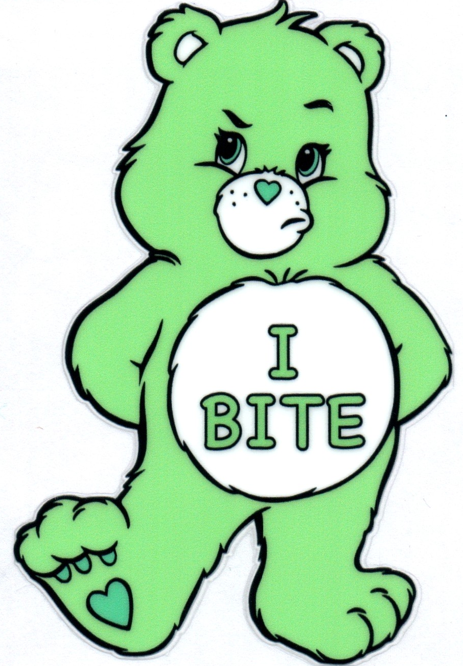 I bite Swear Bear Decal 18