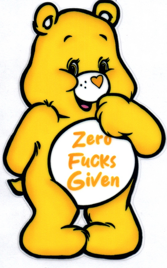 Zero F's given Swear Bear Decal 47