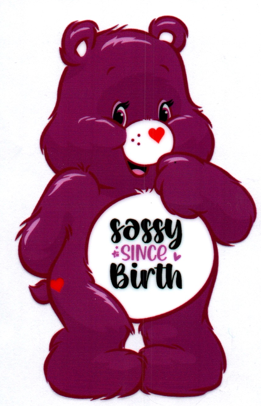 Sassy since birth Swear Bear Decal 9