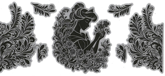 Black Silhouette Belle 16oz Glitter
