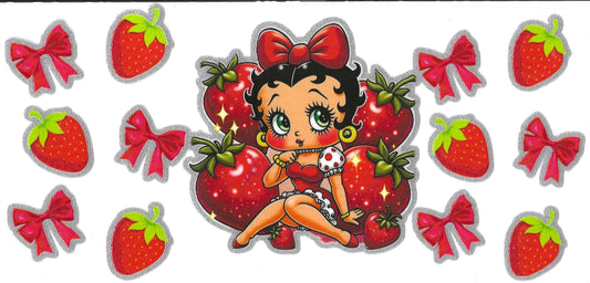 Betty Boop w/ Strawberries 16 oz Glitter