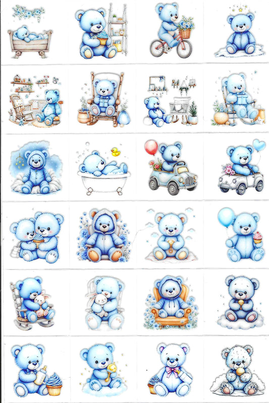 Baby Boy Bear Kiss Cut