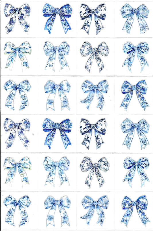 Blue Bow Kiss Cut