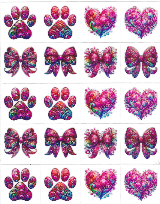 Bows, paws & hearts 1 Kiss Cut