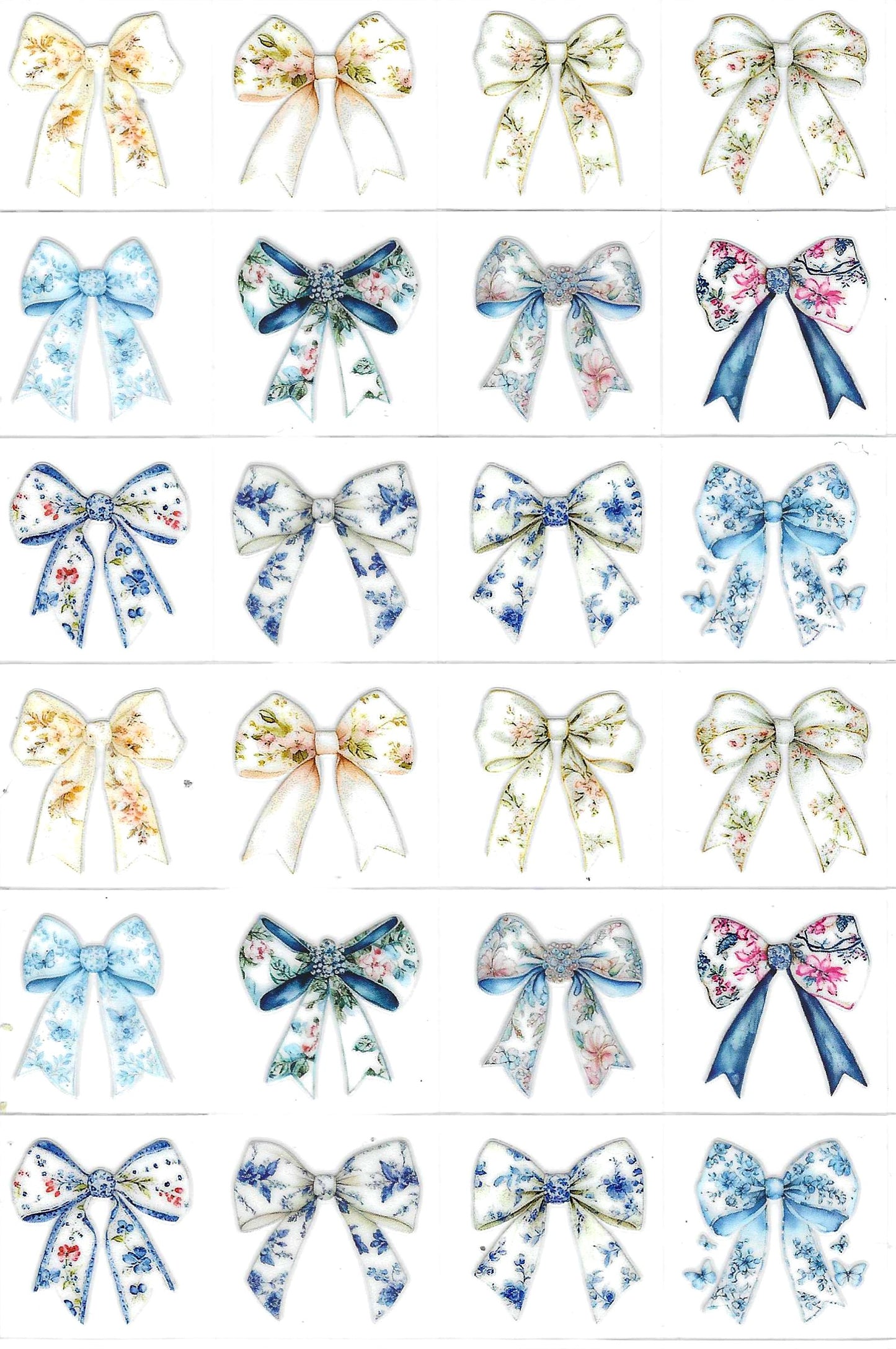 Bow w/ flowers on them Kiss Cut