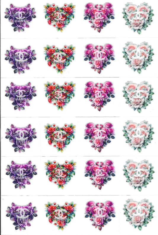 C-C Designer Flowered Hearts Kiss Cut