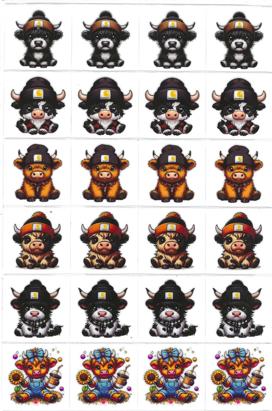 C-H Cow w/ Hats Kiss Cut