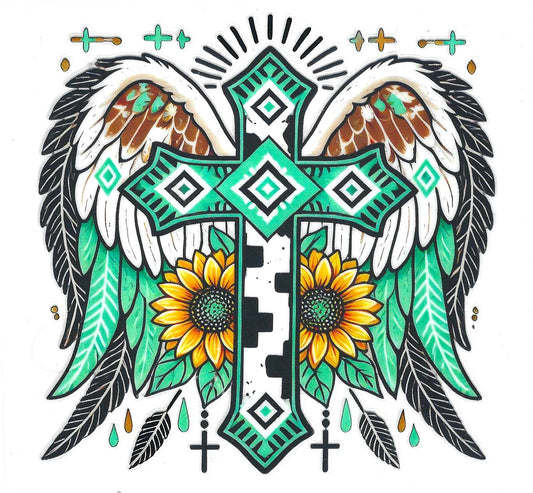 Cross w/Wings Decal