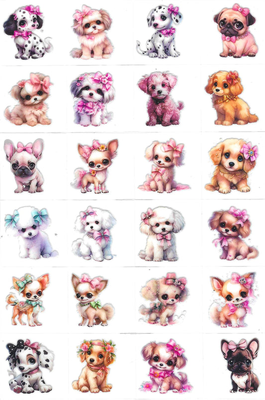 Dogs w/ Bows Kiss Cut