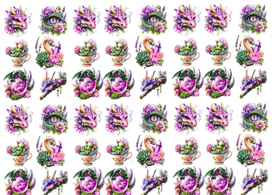 Dragons pink/purple Element 11 x 9