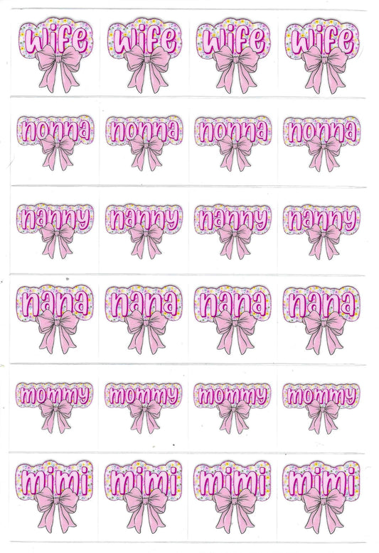 Pink Family Members 2 Kiss Cut